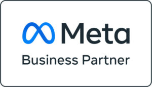 Meta Business Partner logo featuring the Meta symbol in blue, with the words "Meta Business Partner" in black on a white background.