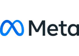 The Meta logo features a blue infinity symbol next to the word "Meta" in black text on a white background.