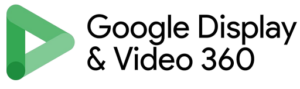 Google Display & Video 360 logo with a green triangular play button icon next to the product name in black text on a light background.