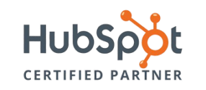 HubSpot Certified Partner logo featuring the HubSpot name and orange sprocket graphic above the words "Certified Partner" on a light background.