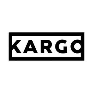 The image displays the word "KARGO" in bold, black capital letters enclosed within a rectangular black border on a white background.