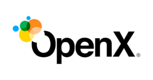 OpenX logo featuring overlapping, colorful circles to the left of the brand name in bold black letters on a light background.