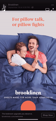 Static overlay on string of images in facebook ad