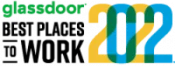 Glassdoor 2021 logo with "glassdoor" in green text and "2021" in large, overlapping blue, green, and yellow numbers.