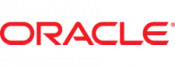 Oracle logo in red, uppercase letters on a black background.